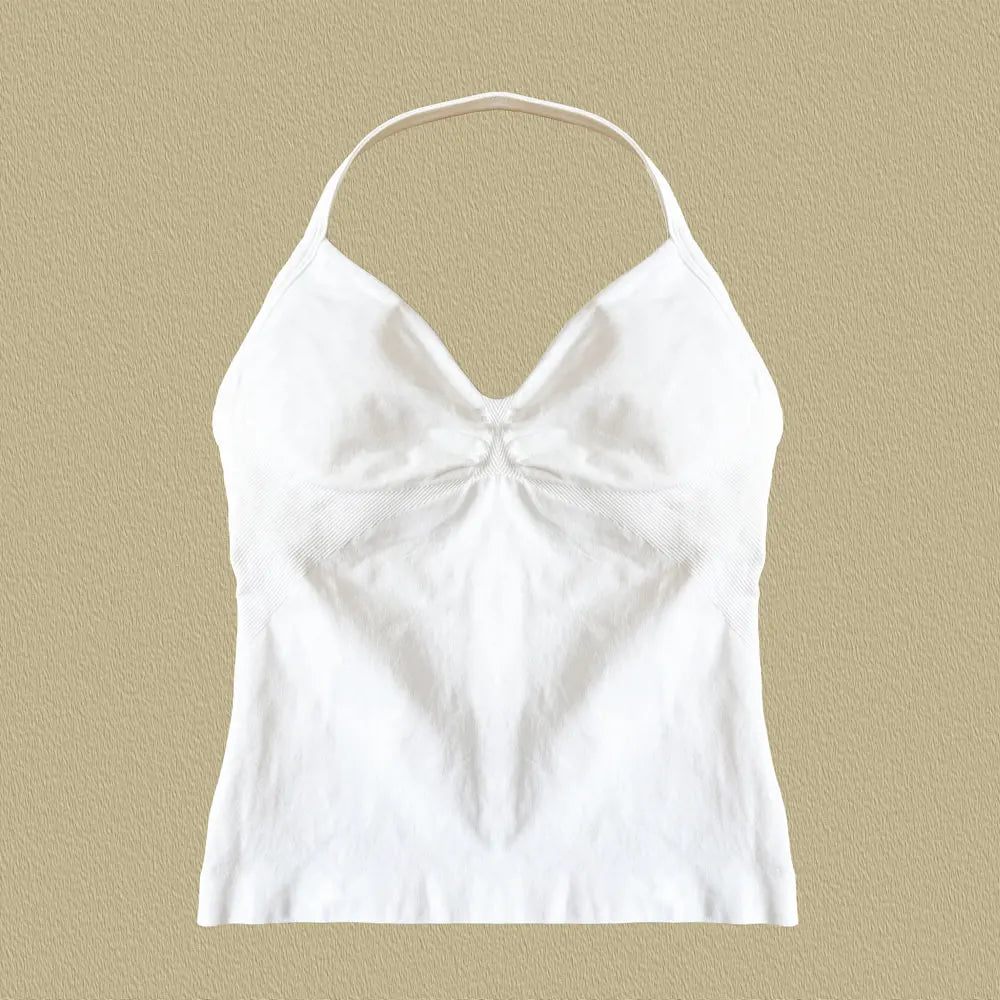 Longline Strappy Yoga Sports Vest Women Gym Workout Halter Bra Top
