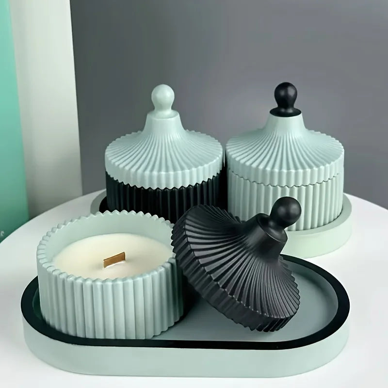 4pcs Silicone Resin Molds Oval Vase Jar Cement Casting DIY Craft Mold Set