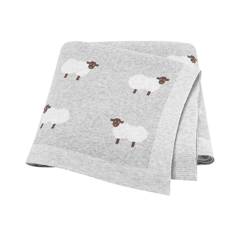 Knitted Baby Cotton Blanket Newborn Swaddle Wrap
