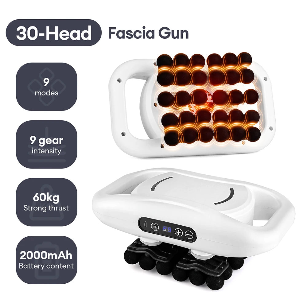 42 Heads Massage Gun Deep Tissue Muscle Massager High Frequency Body Fascia Gun for Back Neck Shoulder