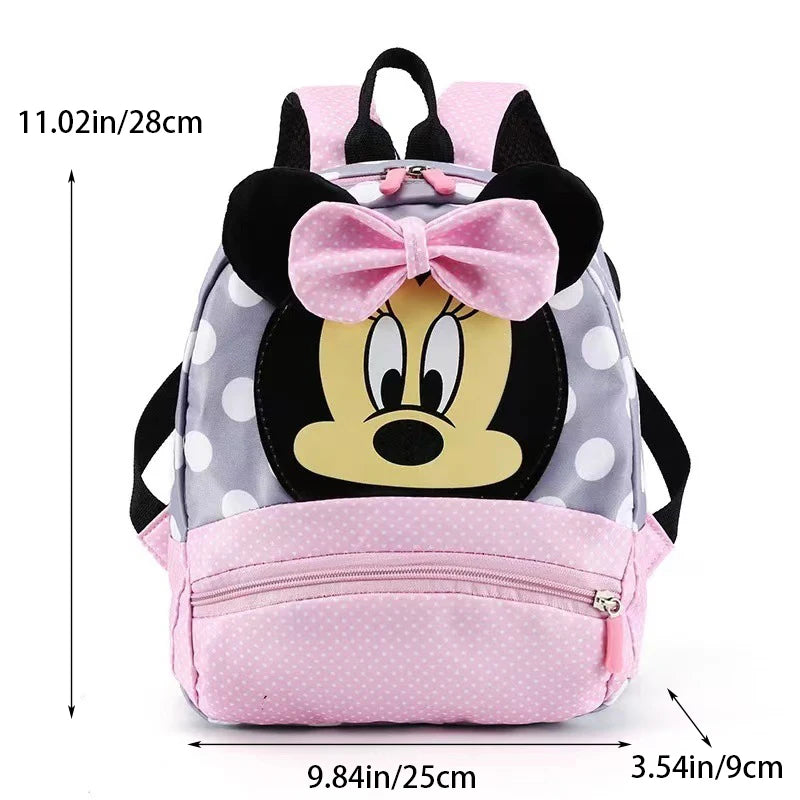 Disney Minnie Kids School Backpack Kawaii Pink Cartoon Schoolbag