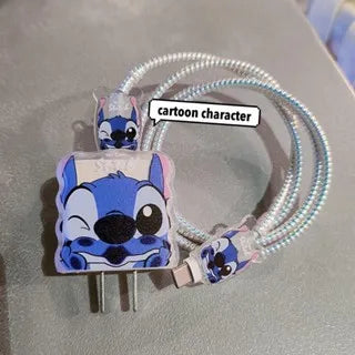 Cartoon Stitch Charger Cable Protector Case for iPhone Fast Charging Cable Winder