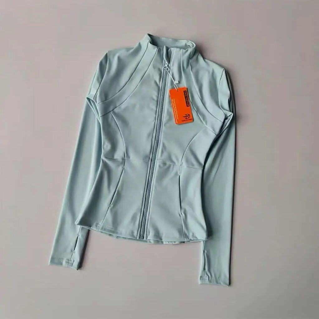Women Long Sleeve Yoga Jacket Slim Fit Fitness Sports Top