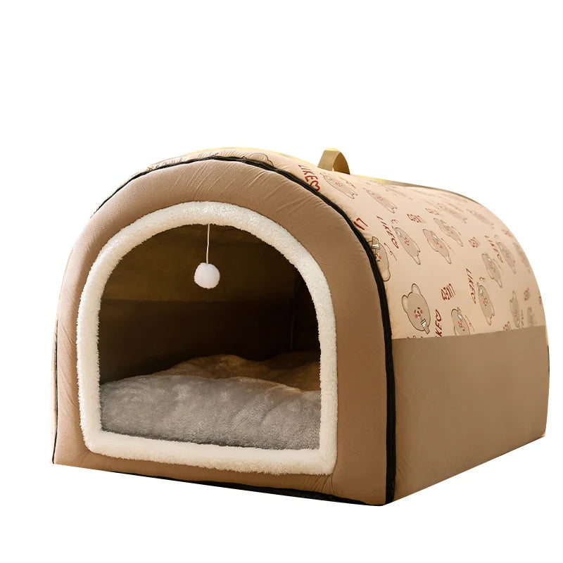 Large Dog House Winter Warm Removable Washable Pet Bed Cat Dog Nest Shelter