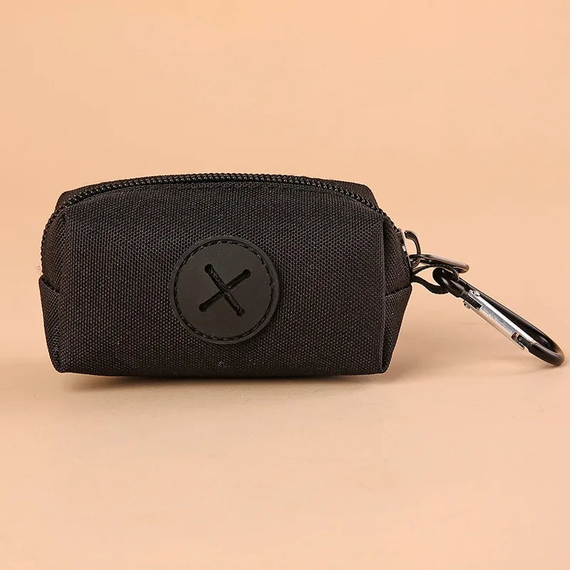 Canvas Dog Poop Bag Holder with Carabiner Clip Outdoor Waste Bag Dispenser