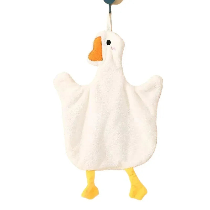 Cute Duck Hanging Hand Towel Microfiber Soft Absorbent Kitchen Bathroom Towel