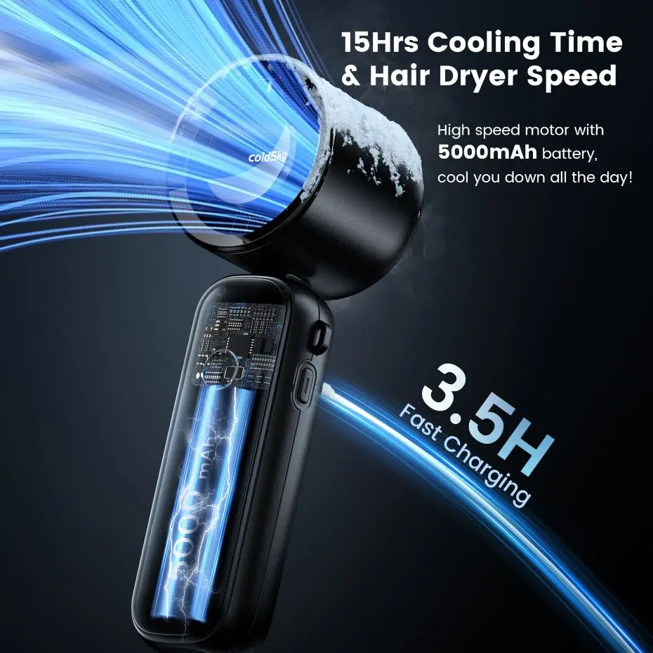 Portable Handheld Turbo Fan – Rechargeable Mini Fan for Travel and Daily Use