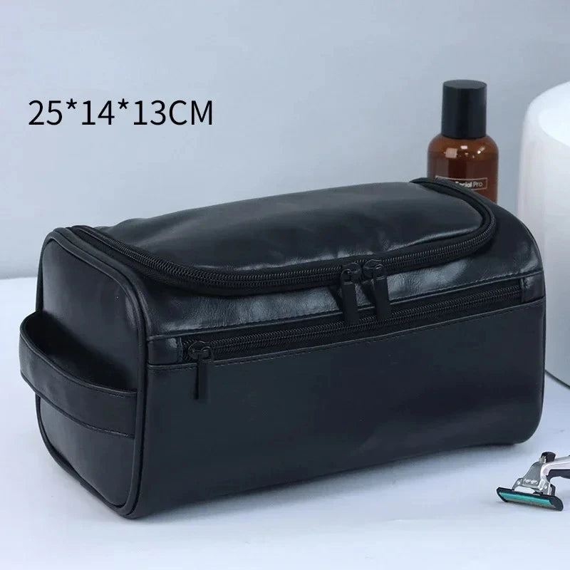 Leather Hanging Toiletry Bag Travel Dopp Kit Cosmetic Organizer