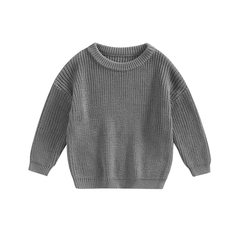 Baby Knit Sweater Long Sleeve Cotton Pullover for Newborns 0–9 Months