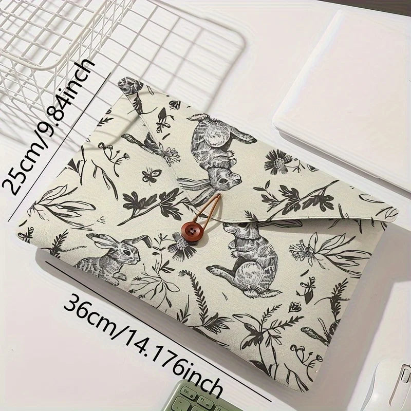 Rabbit Print Laptop Sleeve Soft Protective Bag Tablet Storage Case Cute Cover
