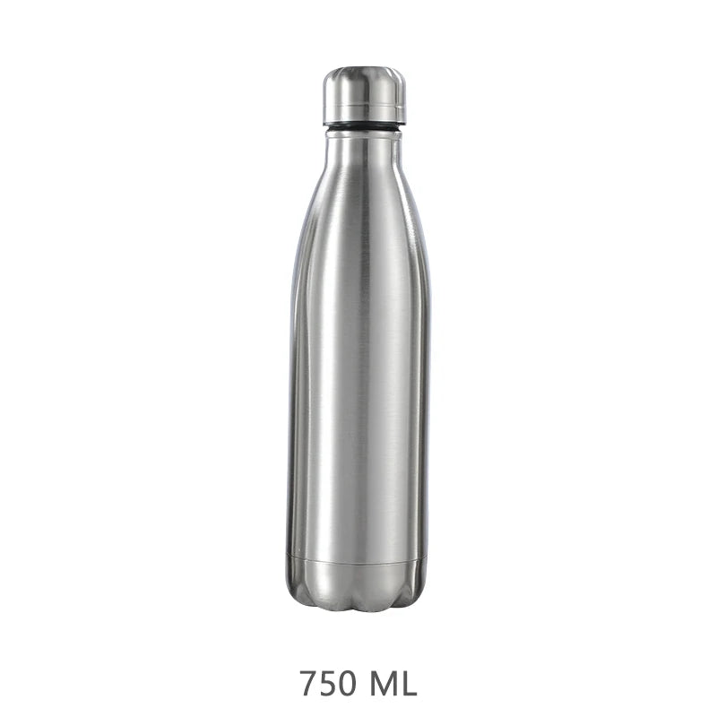 Stainless Steel Water Bottle 500ml–1000ml – Insulated Leakproof Thermo Bottle for Travel, Gym & Outdoor