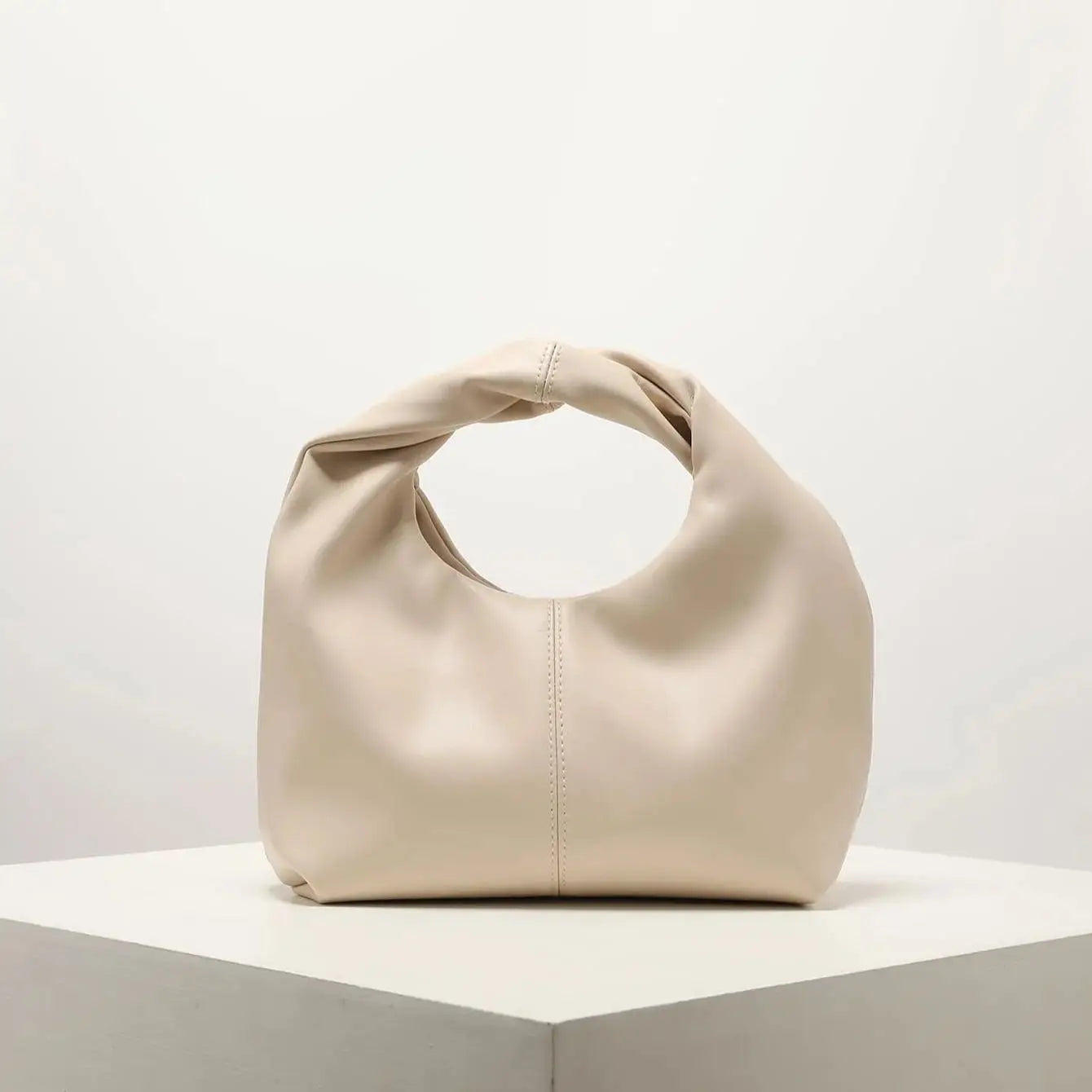 Women Twist Square Clutch Bag Simple Solid Color Shoulder Handbag
