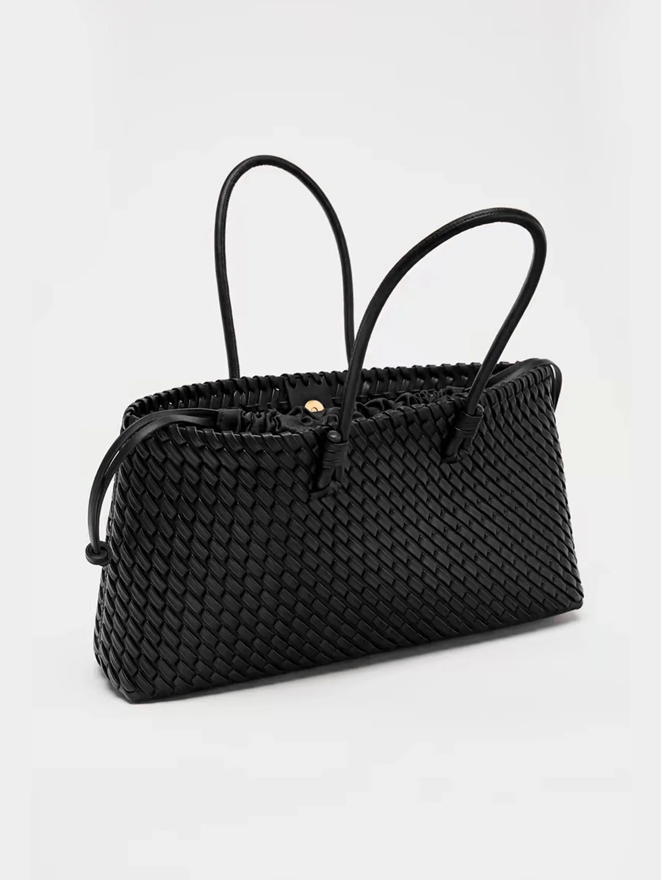 Women Woven Tote Bag Large Capacity Handheld Shoulder Bag Fashion Commuter Handbag