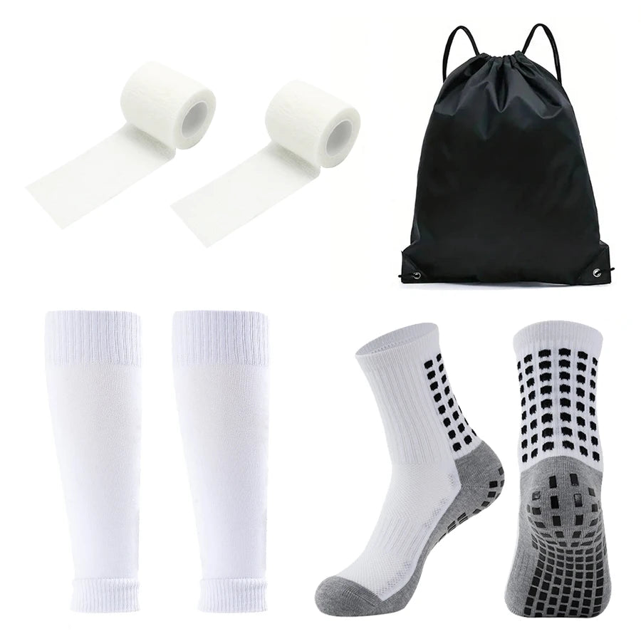Non Slip Football Socks Drawstring Bag Set Sports Running Basketball Socks Men Women