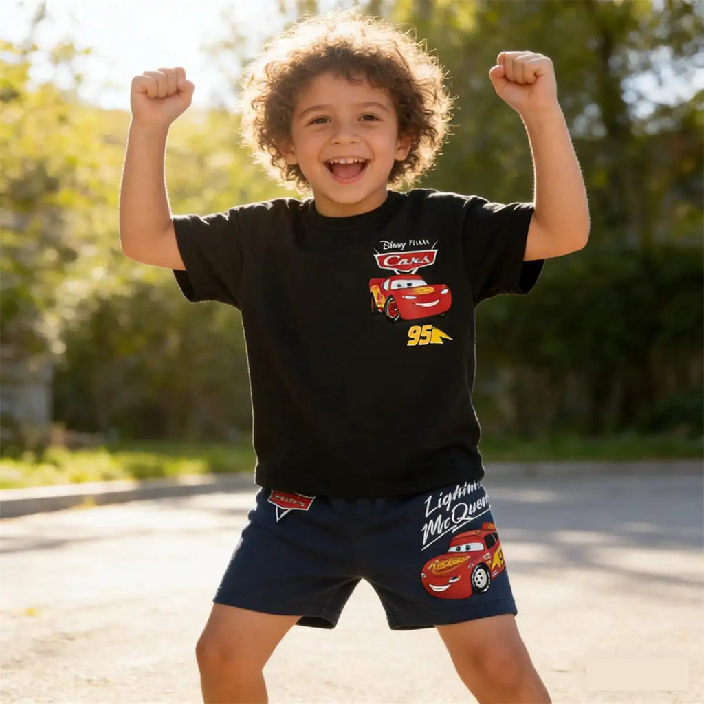 Toddler Boys Cartoon T Shirt and Shorts Set