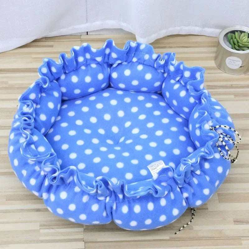 Adjustable Pet Bed Warm Fleece Cat Dog Nest