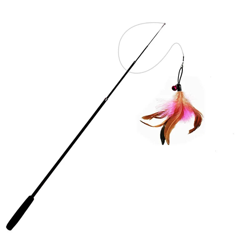 1.8m Telescopic Cat Feather Teaser Wand