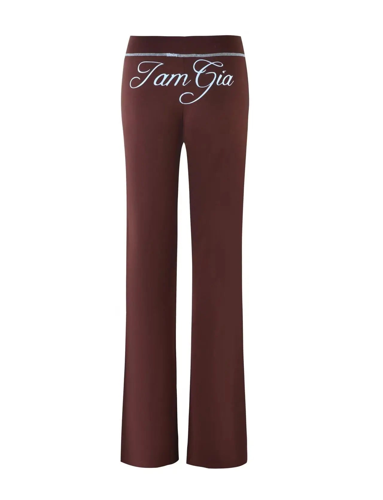 Women Zip Up Long Sleeve Spring Top with Low Waist Flared Pants Two Piece Outfit