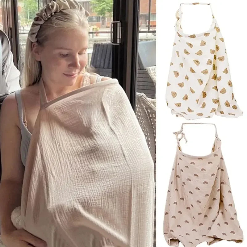 Cotton Breastfeeding Cover Adjustable Nursing Apron Stroller Blanket