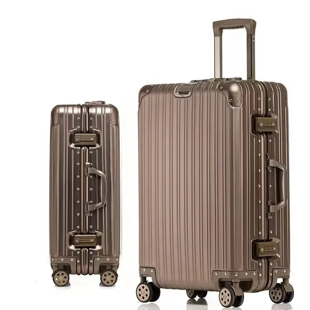 Aluminum Magnesium Alloy Spinner Luggage Travel Suitcase Set