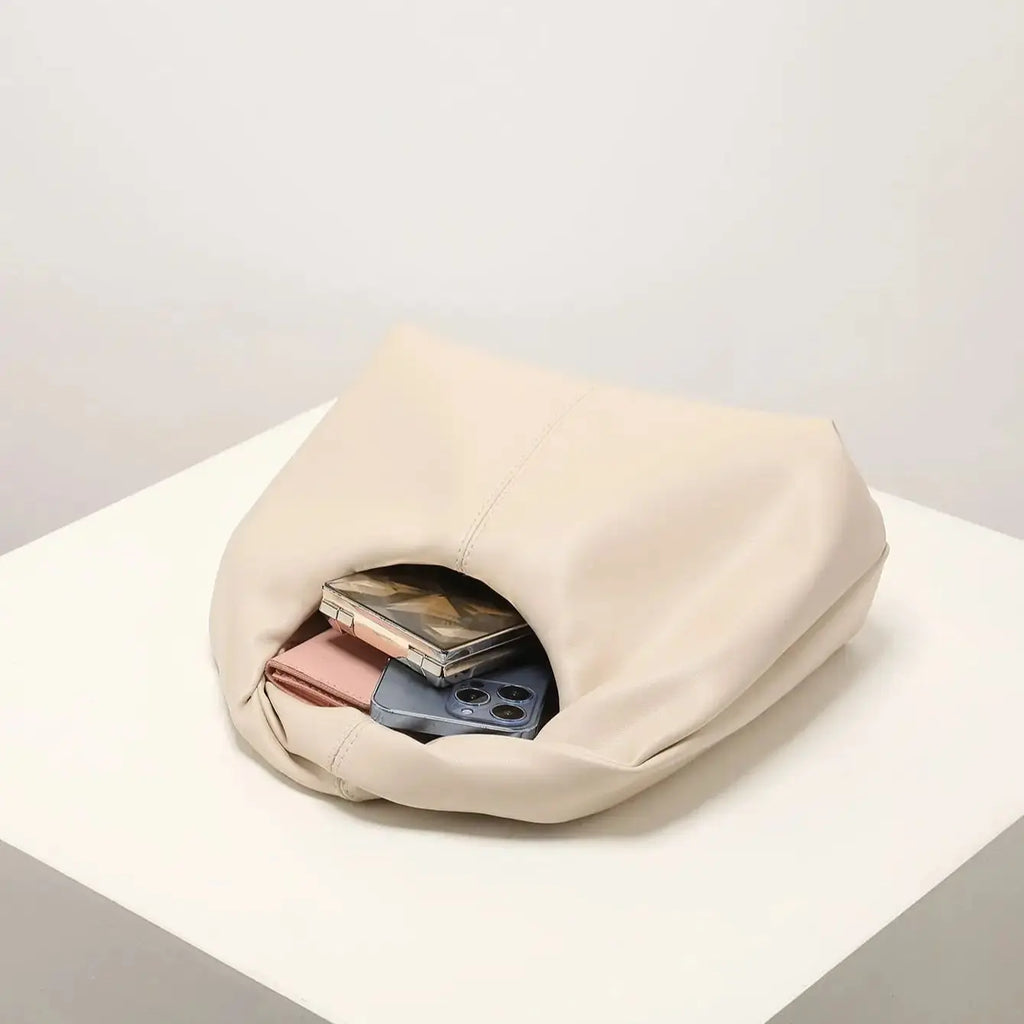 Women Twist Square Clutch Bag Simple Solid Color Shoulder Handbag