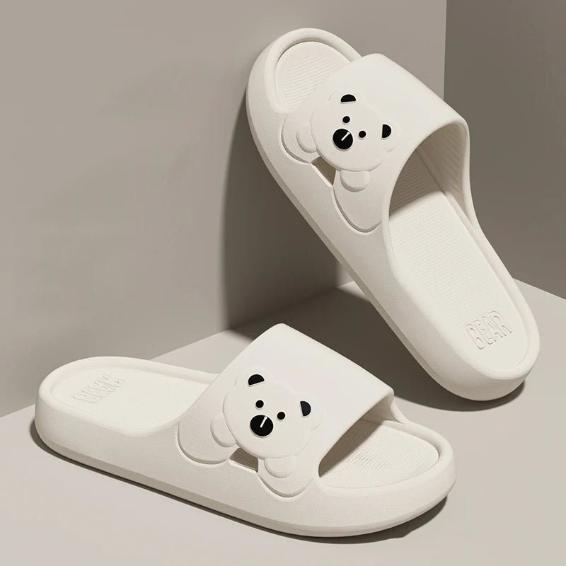 Cartoon Bear EVA Slides for Women Non Slip Summer Slippers