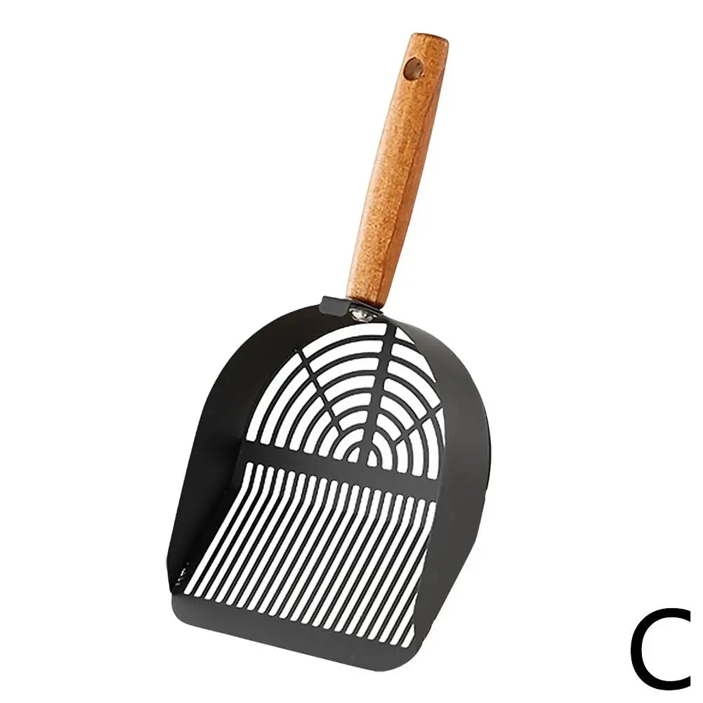 Stainless Steel Cat Litter Scoop Long Handle Durable Pet Cleaning Tool
