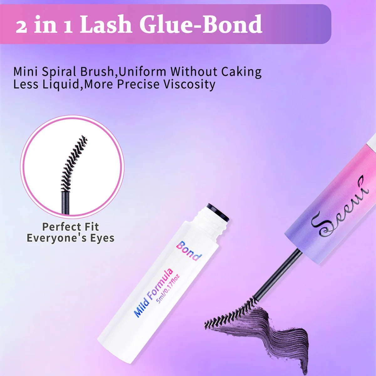 Eyelash Glue & Seal Kit – Strong Hold Lash Bond for Cluster Lashes, Long Lasting & Waterproof