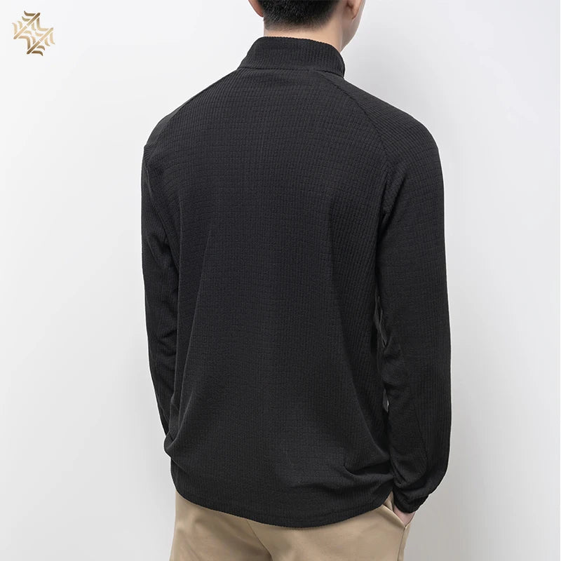 Men Long Sleeve Running T Shirt Breathable Fitness Outdoor Sports Business Casual Top