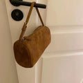 Women Suede Mini Crossbody Bag Soft Cowhide One Shoulder Handbag
