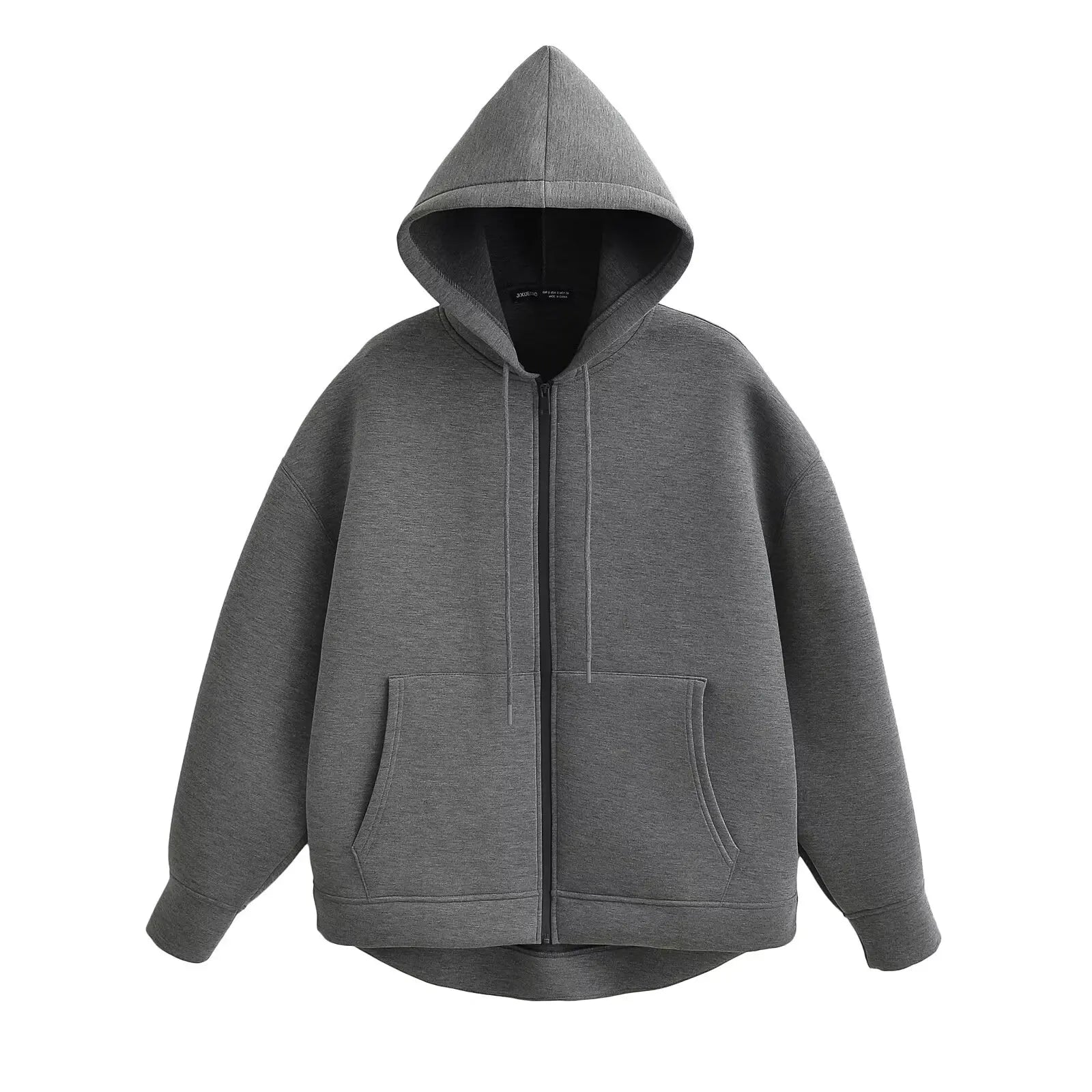 Women Oversize Zip Up Hoodie Jacket High Street Loose Sweatshirt Coat