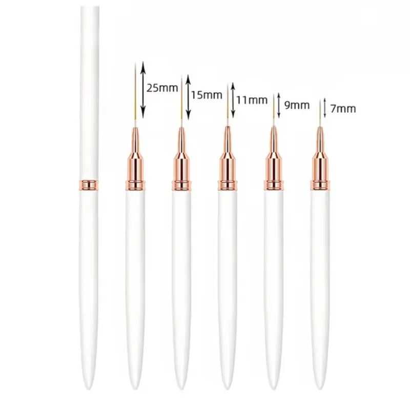 5pcs Nail Art Liner Brush Set – Ultra Fine Detail Brushes for UV Gel & Nail Design