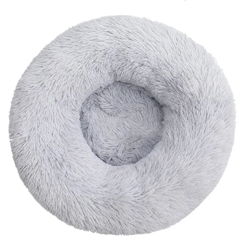 Round Plush Pet Bed Soft Warm Dog Cat Sleeping Bed Multiple Sizes
