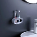 Wall Mounted Toothbrush Holder Self Adhesive Bathroom Organizer Space Saving Rack