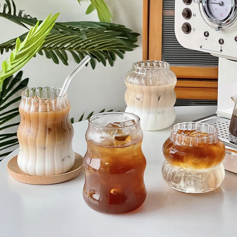 Glass Cup Transparent Mug for Coffee Milk Beer Water 1 6pcs Set