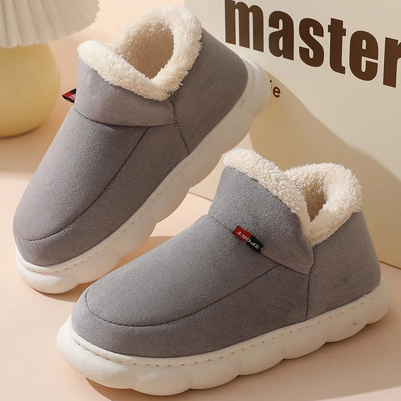 Cozy Plush Slippers Warm Fleece Lined Indoor House Shoes Soft Comfortable Winter Slippers for Men Women