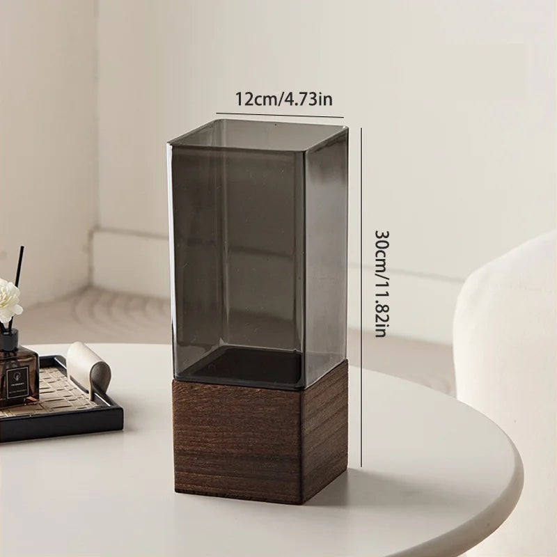 Nordic Acrylic Vase with Base Minimalist Flower Vase for Table Decor Gift