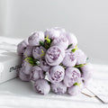 Artificial Pink Peony Rose Bouquet Silk Flowers 27 Heads Home Wedding Decor