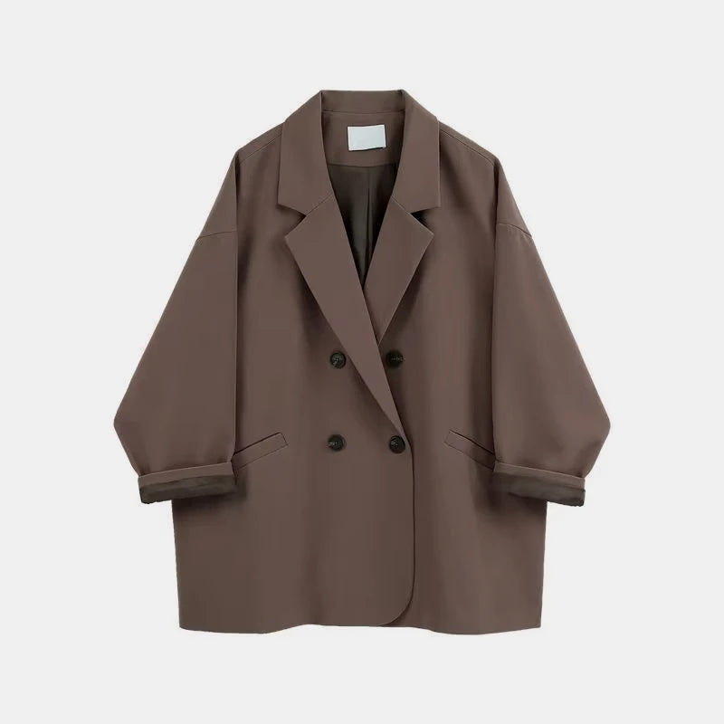 Oversized Black Blazer for Women Casual Streetwear Jacket