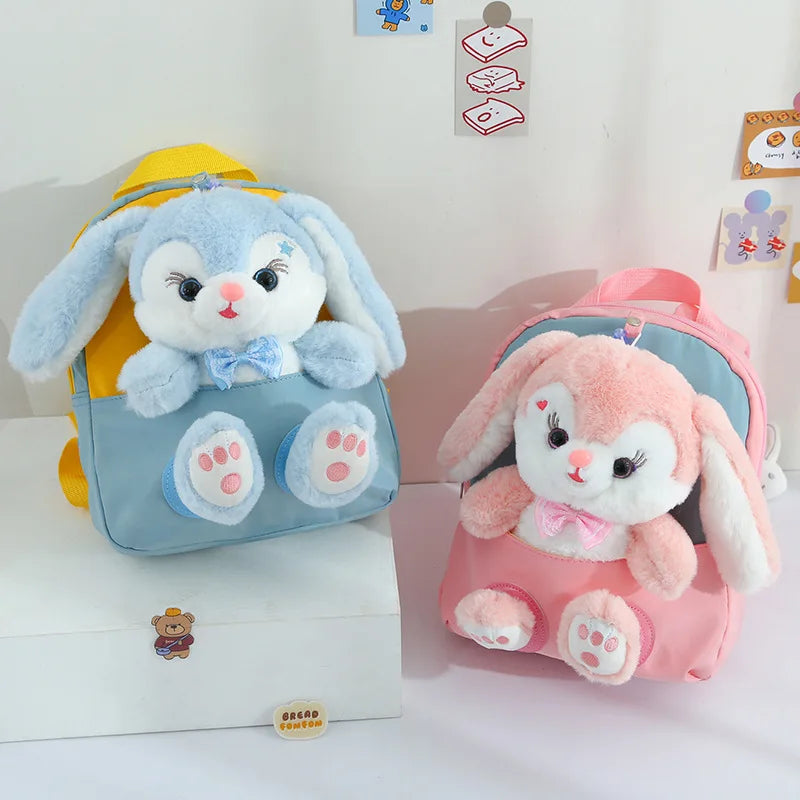Kids 3D Plush Rabbit Backpack Cute Cartoon Preschool School Bag