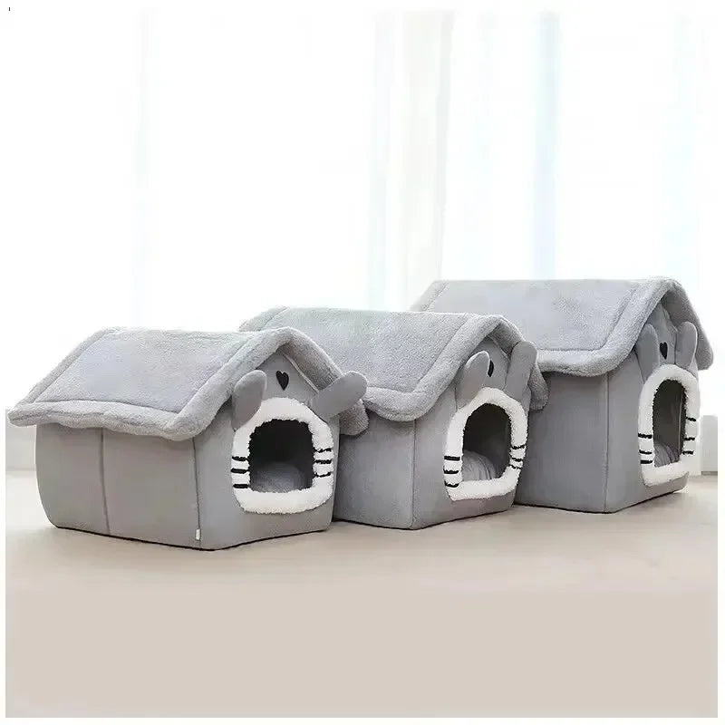 Indoor Soft Dog House Pet Tent Bed Washable Cushion