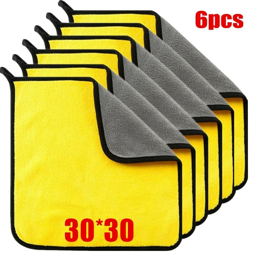 Microfiber Car Cleaning Towels – Ultra Soft Double Layer Drying Cloth for Car Detailing