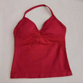 Longline Halter Yoga Tank Top Women Padded Strappy Gym Workout Sportswear
