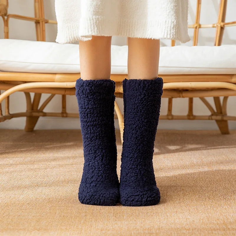 Women’s Thermal Velvet Slipper Socks Warm Non Slip Winter Home Socks