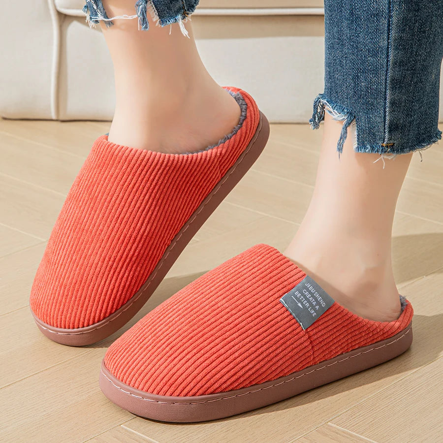 Women Warm House Slippers Soft Plush Indoor Shoes Non Slip Cozy Winter Home Slippers