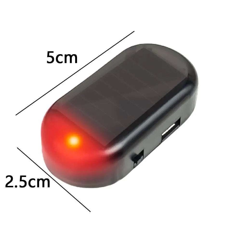Solar Car Anti-Theft LED Light – Fake Security Alarm Flashing Warning Light for Dashboard