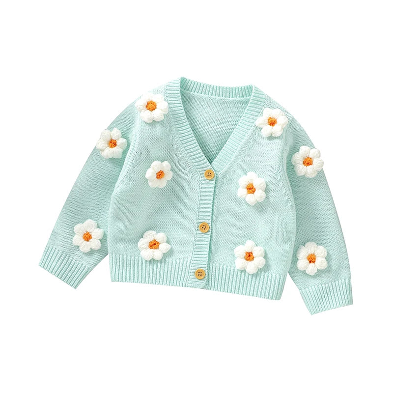 Baby Girl Knit Cardigan Long Sleeve Sweater Coat