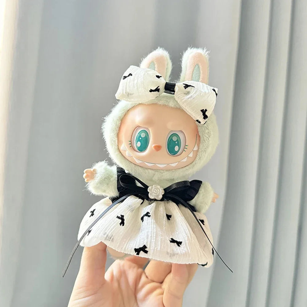 Labubu 17cm Kpop Princess Outfit Set with Pink Bow