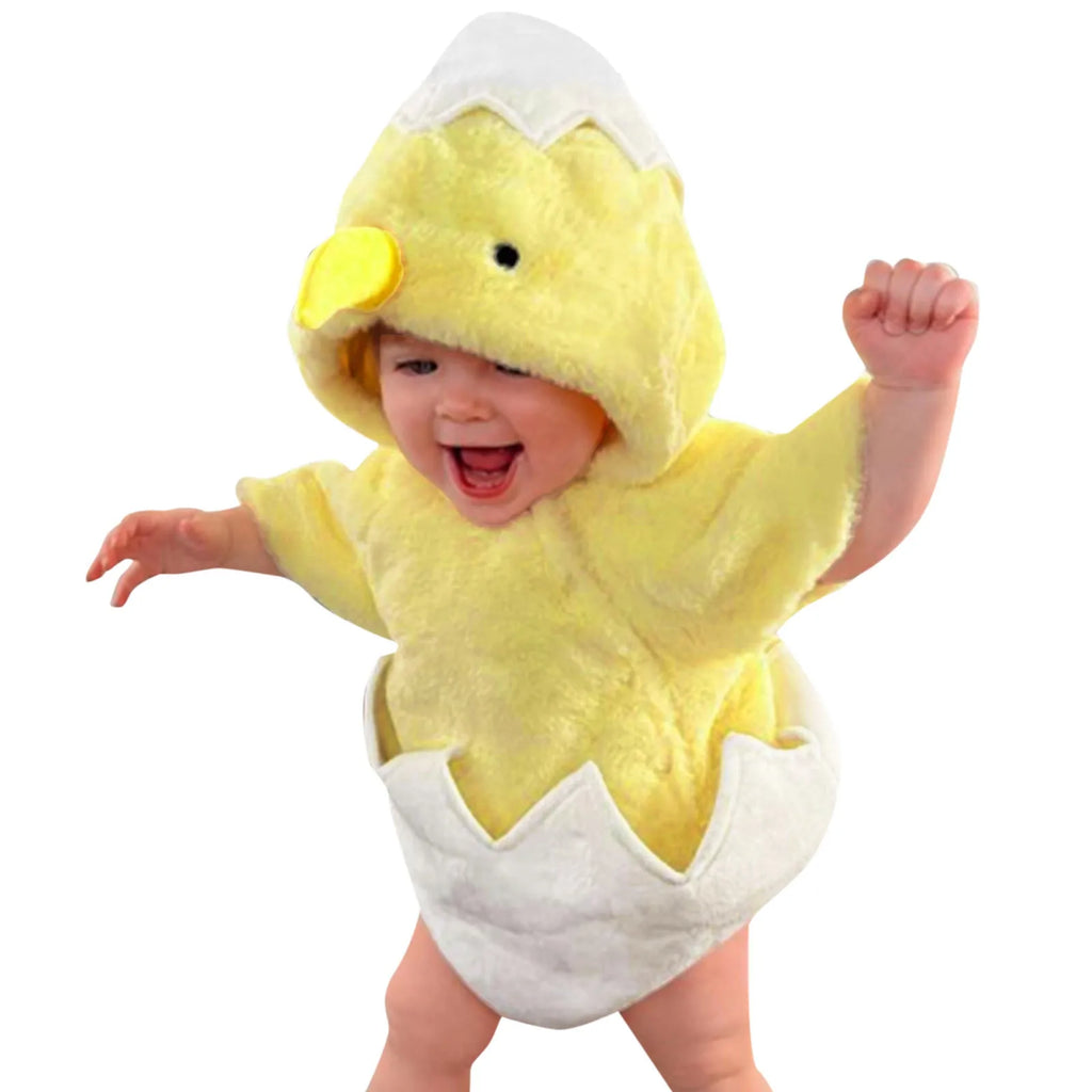 Baby Chick Hatching Romper Cute Easter Hoodie Outfit for Babies