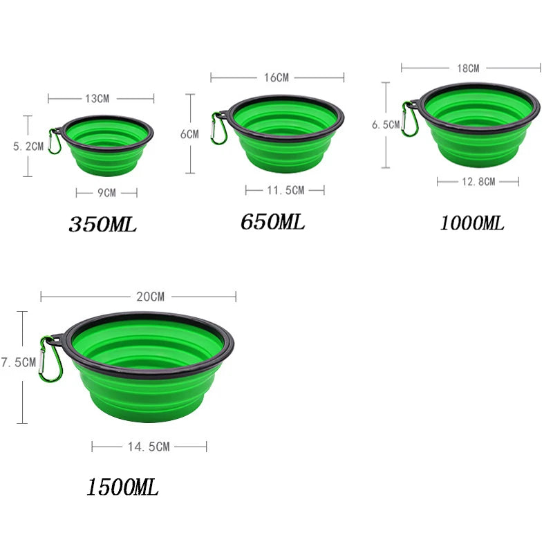 Portable Silicone Pet Bowl – Collapsible Travel Bowl for Dogs and Cats